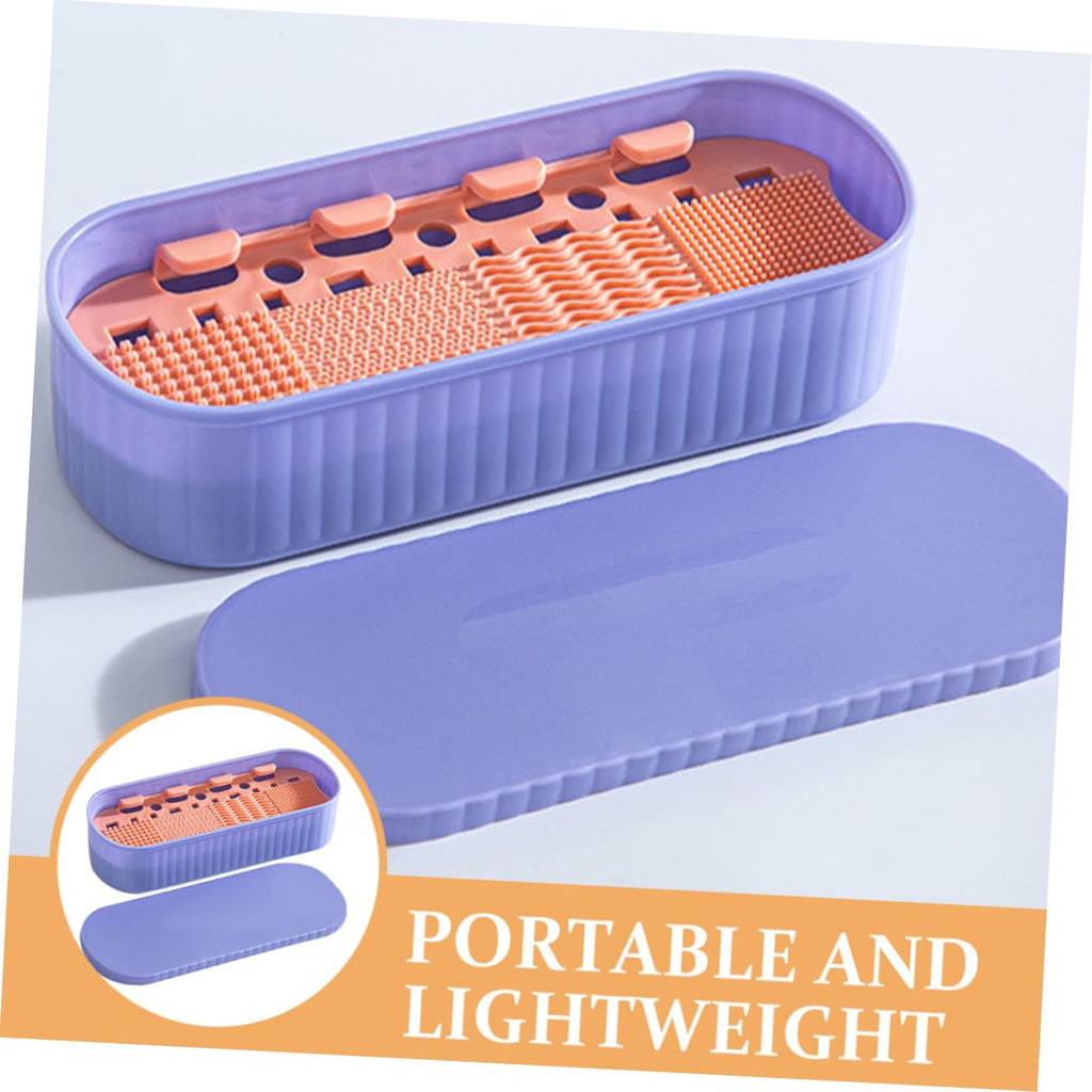 Box Makeup Organizer Makeup Brush Cleaning Mat Makeup Brush Cup Purple Cosmetic Brush Cleaner Pp