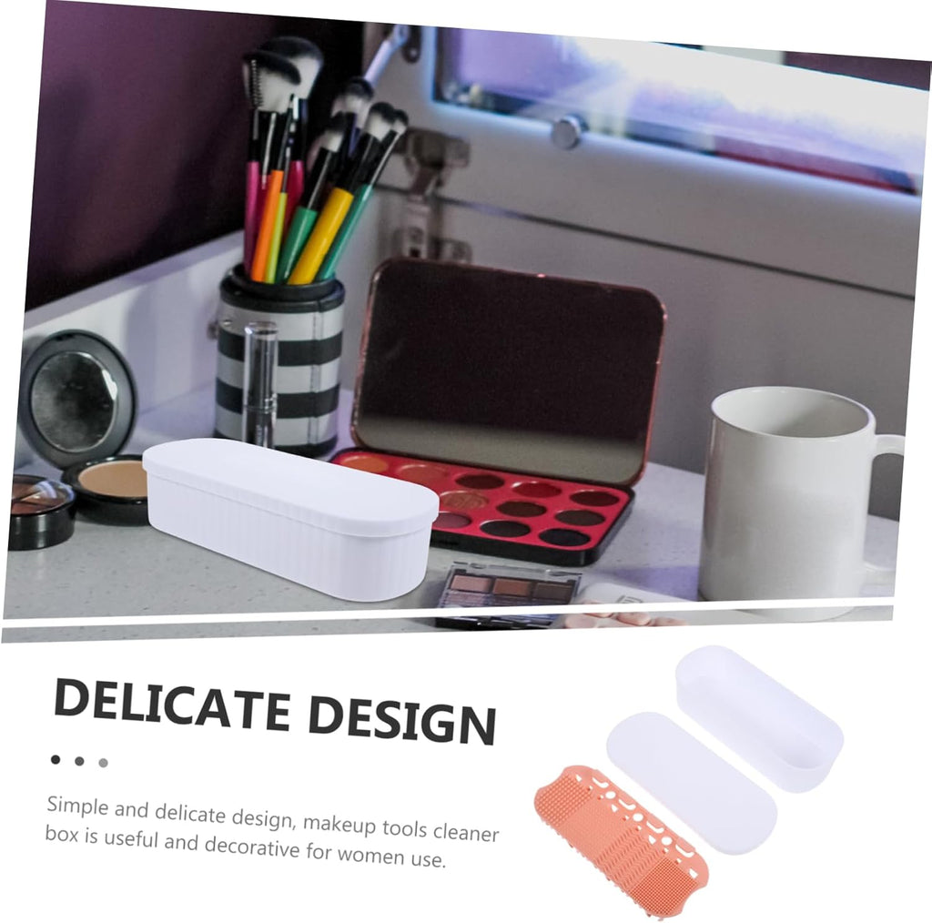 Box White Makeup Brush Cleaner Boxes Brush Cleaner Make up Makeup Brush Cleaning Tools Makeup Brush Cleaning Container Pp